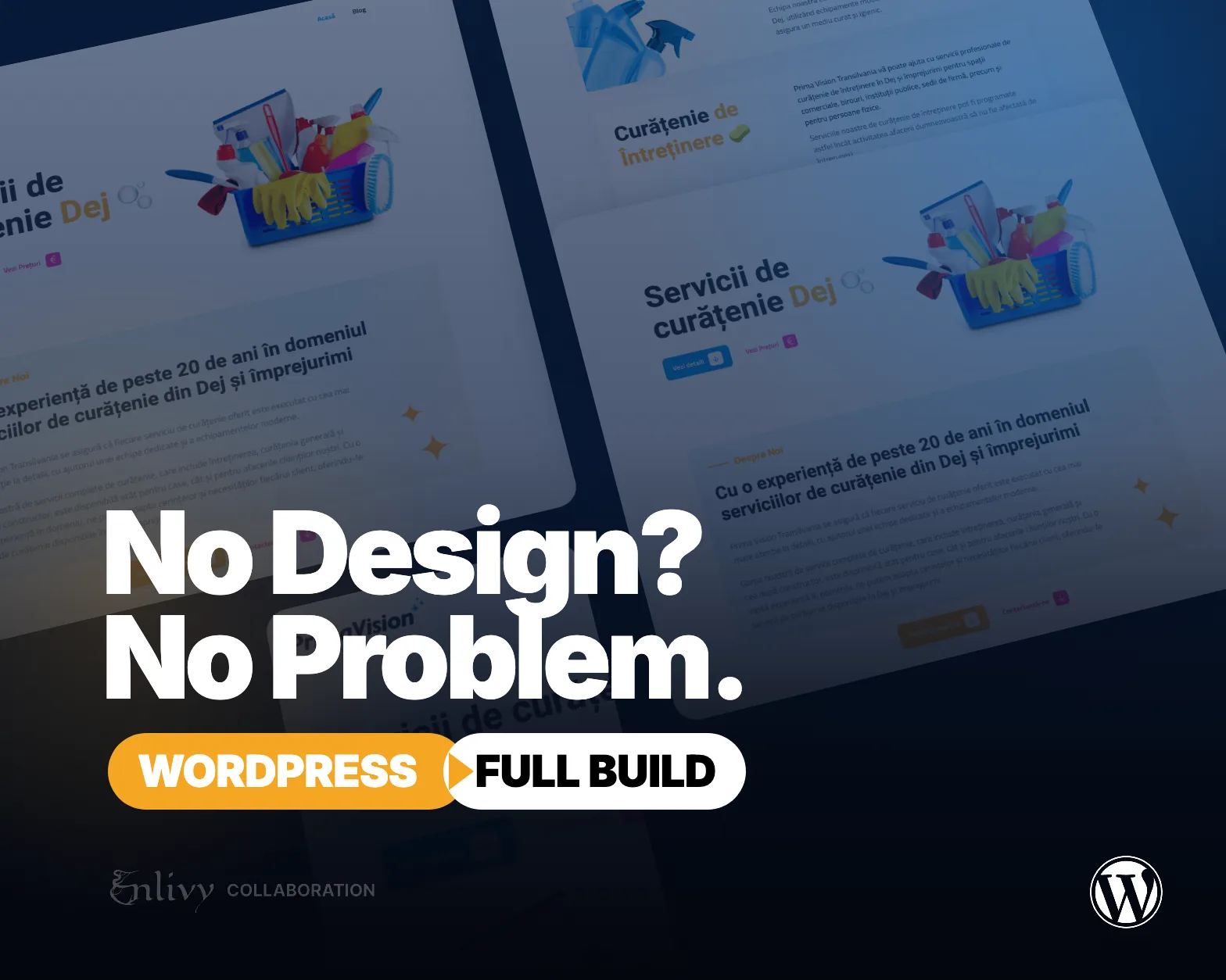 Dezvoltare WordPress rapidă și design direct în browser pentru servicii locale